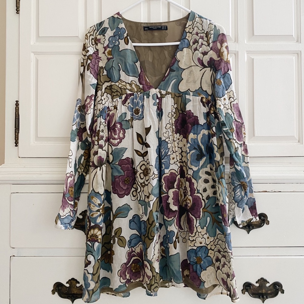 Zara floral babydoll dress